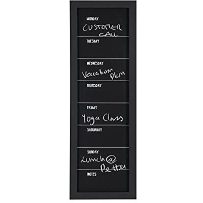 Bi-Office Lavagna Nera per Gesso Week Planner, 300 x 900 mm, Cornice Nera Bi-Office Lavagna Nera per Gesso Week Planner, 300 x 900 mm, Cornice Nera