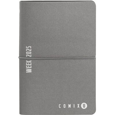 COMIX U, Medium Agenda 2025 Settimanale 12 Mesi, Con Calendario, Planner, Spazio Per Note E Appunti Cm 11,8x18h, Grigio COMIX U, Medium Agenda 2025 Settimanale 12 Mesi, Con Calendario, Planner, Spazio Per Note E Appunti Cm 11,8x18h, Grigio
