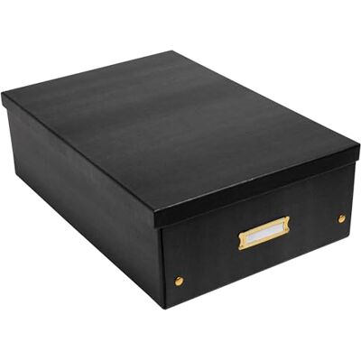 Exacompta Rif. 1 scatola portaoggetti Neo Déco, in cartone, consegnata smontata, facile da montare grazie ai bottoni automatici, formato A3, dimensioni 33 x 50 x 18 cm, colore nero Exacompta Rif. 1 scatola portaoggetti Neo Déco, in cartone, consegnata smontata, facile da montare grazie ai bottoni automatici, formato A3, dimensioni 33 x 50 x 18 cm, colore nero