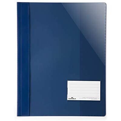Durable Clear View Cartellina per Documenti Perforati f.to A4, Pressino Ferma Fogli ad Aghi, Blu, Confezione da 25 Pezzi Durable Clear View Cartellina per Documenti Perforati f.to A4, Pressino Ferma Fogli ad Aghi, Blu, Confezione da 25 Pezzi