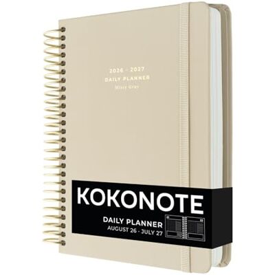 Kokonote Agenda Giornaliera 2026 2027 Misty Gray Diario Scuola 2026 2027 per Università e Scuola Superiore Daily Planner con Copertina Rigida, Segnalibri, Stickers e Anelli Rinforzati (18x21,5cm) Kokonote Agenda Giornaliera 2026 2027 Misty Gray Diario Scuola 2026 2027 per Università e Scuola Superiore Daily Planner con Copertina Rigida, Segnalibri, Stickers e Anelli Rinforzati (18x21,5cm)
