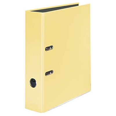 FALKEN Raccoglitore originale a colori pastello, realizzato in Germania, formato DIN A4, larghezza 8 cm, colore pastello, giallo vaniglia FALKEN Raccoglitore originale a colori pastello, realizzato in Germania, formato DIN A4, larghezza 8 cm, colore pastello, giallo vaniglia