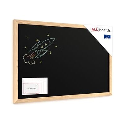 ALLboards Lavagna nera da gesso 60×40 cm con cornice in legno ECO ,() ALLboards Lavagna nera da gesso 60×40 cm con cornice in legno ECO ,()