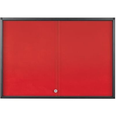 Bi-Office Exhibit Extra Vetrina Espositiva, 10xA4, Superficie in Feltro Rosso, Porta in Vetro, Cornice in Alluminio Antracite Bi-Office Exhibit Extra Vetrina Espositiva, 10xA4, Superficie in Feltro Rosso, Porta in Vetro, Cornice in Alluminio Antracite