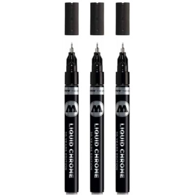 Molotow Pennarello liquido cromato con inchiostro speciale per effetto specchio 3 pezzi 1 mm Molotow Pennarello liquido cromato con inchiostro speciale per effetto specchio 3 pezzi 1 mm
