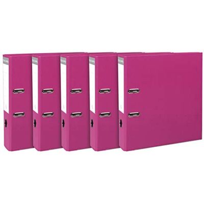 Exacompta Rif. Raccoglitore meccanico Prem'Touch a leva Adatto per documenti A4, dorso 80 mm, cartone rivestito in polipropilene lampone (confezione da 5) Exacompta Rif. Raccoglitore meccanico Prem'Touch a leva Adatto per documenti A4, dorso 80 mm, cartone rivestito in polipropilene lampone (confezione da 5)