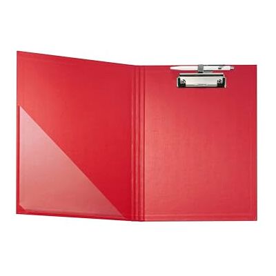 Exacompta Porta blocco con patta in cartone balacron con clip e portapenne. Tasca angolare in plastica formato 23 cm x 32 cm per documenti in formato A4 in colore rosso Exacompta Porta blocco con patta in cartone balacron con clip e portapenne. Tasca angolare in plastica formato 23 cm x 32 cm per documenti in formato A4 in colore rosso