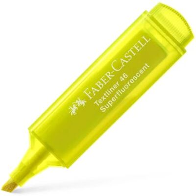 Faber-Castell Evidenziatore 48 giallo, ricaricabile, Textliner Superfluorescente Faber-Castell Evidenziatore 48 giallo, ricaricabile, Textliner Superfluorescente