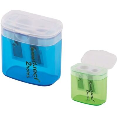 D.RECT Temperamatite in plastica Double con contenitore rettangolare con coperchio di chiusura, 12 pezzi D.RECT Temperamatite in plastica Double con contenitore rettangolare con coperchio di chiusura, 12 pezzi