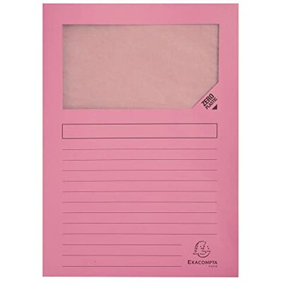 Exacompta Ref Cartelline con finestrella, dimensioni 220 x 310 mm, adatte per contenere documenti A4, 160 g/m², finestra trasparente per la visualizzazione dei documenti, rosa (confezione Exacompta Ref Cartelline con finestrella, dimensioni 220 x 310 mm, adatte per contenere documenti A4, 160 g/m², finestra trasparente per la visualizzazione dei documenti, rosa (confezione