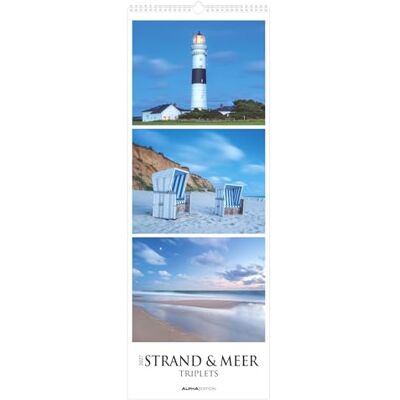Alpha Strand & Meer Triplets 2027: Streifenkalender 25x69 cm mit 3 maritimen Motiven pro Monat, Hochformat und Spiralbindung Alpha Strand & Meer Triplets 2027: Streifenkalender 25x69 cm mit 3 maritimen Motiven pro Monat, Hochformat und Spiralbindung