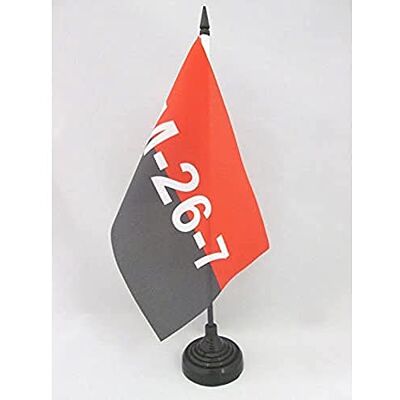 AZ FLAG Bandiera da Tavolo Movimento del 26 luglio di Cuba 21x14 cm Uso interno bandiera da tavolo de Fidel Castro Cuba Movimiento 26 de Julio finitura cucita e bordi rinforzati poliestere 100D AZ FLAG Bandiera da Tavolo Movimento del 26 luglio di Cuba 21x14 cm Uso interno bandiera da tavolo de Fidel Castro Cuba Movimiento 26 de Julio finitura cucita e bordi rinforzati poliestere 100D