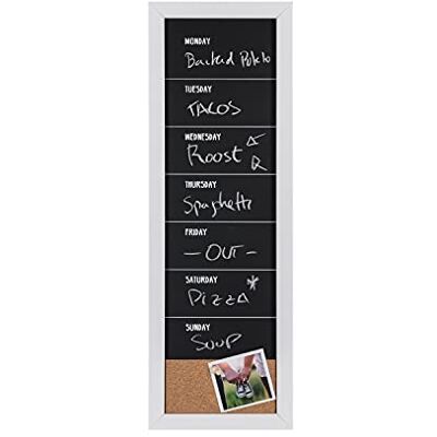 Bi-Office Lavagna Nera per Gesso Week Planner, 300 x 900 mm, Cornice Bianca Bi-Office Lavagna Nera per Gesso Week Planner, 300 x 900 mm, Cornice Bianca