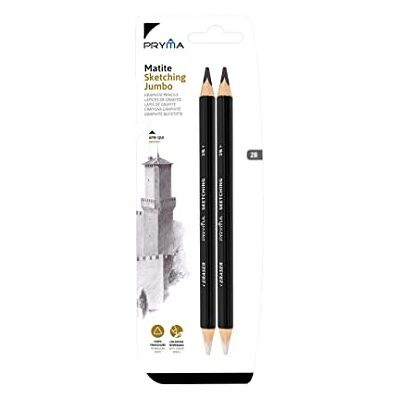 Pryma Matita Sketching Jumbo 2B – Matita Grafite Extra Spessa per Disegno Artistico, Schizzi, Ombreggiature e Illustrazione Professionale Pryma Matita Sketching Jumbo 2B – Matita Grafite Extra Spessa per Disegno Artistico, Schizzi, Ombreggiature e Illustrazione Professionale