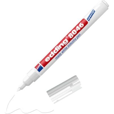Edding 8046 Ready White Industry Pen Pennarello permanente opaco resistente all'acqua opaco 1,0-3,0 mm di spessore della linea Marcatore per scrittura a mano Edding 8046 Ready White Industry Pen Pennarello permanente opaco resistente all'acqua opaco 1,0-3,0 mm di spessore della linea Marcatore per scrittura a mano