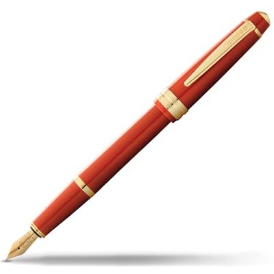 CROSS Bailey Light Penna stilografica, spessore F e confezione regalo, colore: ambra con finiture dorate CROSS Bailey Light Penna stilografica, spessore F e confezione regalo, colore: ambra con finiture dorate