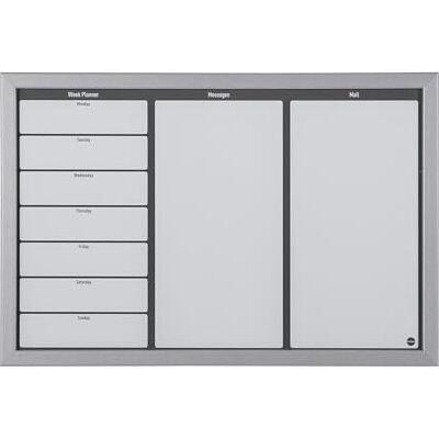 Bi-Office Organiser con Planner Settimanale e Messaggi, 60x40, Grigio Bi-Office Organiser con Planner Settimanale e Messaggi, 60x40, Grigio