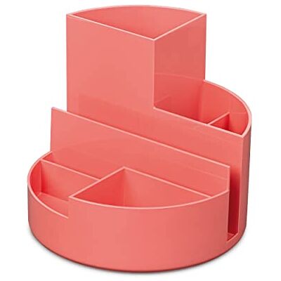 MAUL Portapenne originale, scatola rotonda, 7 scomparti, 14 x 12,5 cm, colore Touch of Rose MAUL Portapenne originale, scatola rotonda, 7 scomparti, 14 x 12,5 cm, colore Touch of Rose