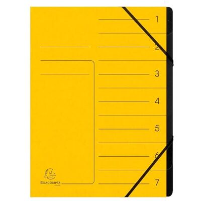 Exacompta Rif. 540709E Cartone da 10 raccoglitori con dorso aggraffato, con elastico, copertina stampata in carta lucida e interna in carta riciclata nera, 7 scomparti, 24,5 x 32 cm, formato A4 Exacompta Rif. 540709E Cartone da 10 raccoglitori con dorso aggraffato, con elastico, copertina stampata in carta lucida e interna in carta riciclata nera, 7 scomparti, 24,5 x 32 cm, formato A4