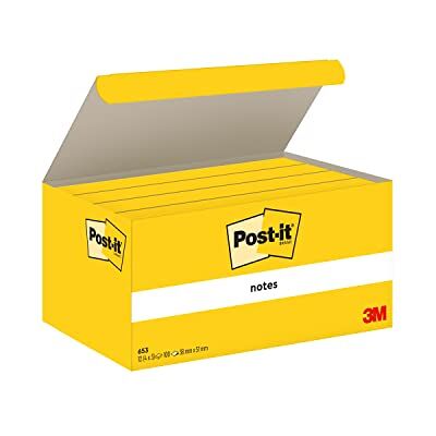 Post-It Foglietti Adesivi, 12 Blocchetti (1200 Fogli), 38 x 51 mm, Gialli per Promemoria, Pianificazione e Studio; Aderiscono e si Rimuovono senza Residui, Ideali per Organizzare e Annotare Idee Post-It Foglietti Adesivi, 12 Blocchetti (1200 Fogli), 38 x 51 mm, Gialli per Promemoria, Pianificazione e Studio; Aderiscono e si Rimuovono senza Residui, Ideali per Organizzare e Annotare Idee