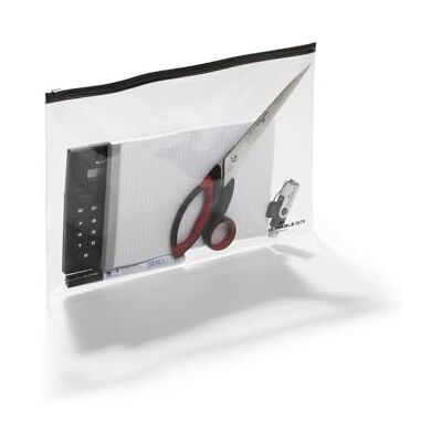 Durable Zip Bags, busta trasparente con zip f.to A4 per l'archiviazione, trasporto e custodia di documenti, nero, confezione da 5 pezzi Durable Zip Bags, busta trasparente con zip f.to A4 per l'archiviazione, trasporto e custodia di documenti, nero, confezione da 5 pezzi