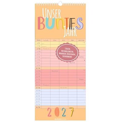 Alpha Familienplaner Unser buntes Jahr XL 2027: bunter Familienkalender 30x70 cm mit 5 Spalten, Feiertagen & Mondphasen, ideal für Familienorganisation Alpha Familienplaner Unser buntes Jahr XL 2027: bunter Familienkalender 30x70 cm mit 5 Spalten, Feiertagen & Mondphasen, ideal für Familienorganisation