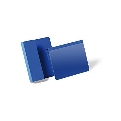 Durable Buste con Aletta Pieghevole di Aggancio (A6 Orizzontale), 168 x 216 x 0.6 mm (L x H x P), Confezione da 50 Pezzi, Blu Durable Buste con Aletta Pieghevole di Aggancio (A6 Orizzontale), 168 x 216 x 0.6 mm (L x H x P), Confezione da 50 Pezzi, Blu