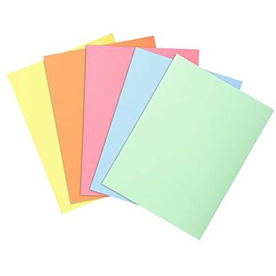 Exacompta Rif 850100E Confezione da 100 cartelline semplici SUPER 60g/m2, Certificate PEFC, 22x31cm per il Formato A4, 5 Colori pastello Assortiti Exacompta Rif 850100E Confezione da 100 cartelline semplici SUPER 60g/m2, Certificate PEFC, 22x31cm per il Formato A4, 5 Colori pastello Assortiti