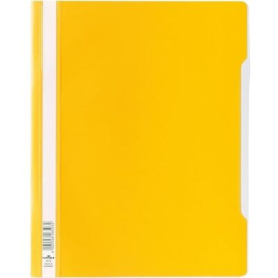 Durable Cartellina ad aghi Clear View, f.to A4+, fronte trasparente e retro colorato, etichetta longitudinale, giallo, conf. da 50 pezzi Durable Cartellina ad aghi Clear View, f.to A4+, fronte trasparente e retro colorato, etichetta longitudinale, giallo, conf. da 50 pezzi