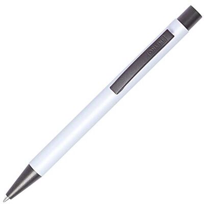 Online Penna a sfera Soft Metal in alluminio, penna a sfera intercambiabile per grandi spazi vuoti, scrittura nera, per documenti, bianco puro con sensazione softtouch, clip in metallo grigio scuro Online Penna a sfera Soft Metal in alluminio, penna a sfera intercambiabile per grandi spazi vuoti, scrittura nera, per documenti, bianco puro con sensazione softtouch, clip in metallo grigio scuro