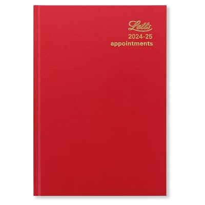 Letts of London Agenda accademica 2024/2025, formato A5, con visualizzazione giornaliera, con appuntamenti, colore: rosso Letts of London Agenda accademica 2024/2025, formato A5, con visualizzazione giornaliera, con appuntamenti, colore: rosso