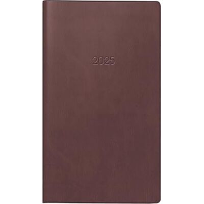BRUNNEN Agenda tascabile modello 750 (2025), 2 pagine = 1 mese, A6, 32 pagine, copertina in similpelle, bordeaux BRUNNEN Agenda tascabile modello 750 (2025), 2 pagine = 1 mese, A6, 32 pagine, copertina in similpelle, bordeaux