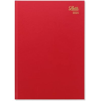 Letts of London Agenda settimanale 2025, formato A4, colore rosso Letts of London Agenda settimanale 2025, formato A4, colore rosso