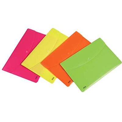 Favorit Portadocumenti con bottone A4 linea Neon, confezione da 5 pz. colori assortiti fluo Favorit Portadocumenti con bottone A4 linea Neon, confezione da 5 pz. colori assortiti fluo