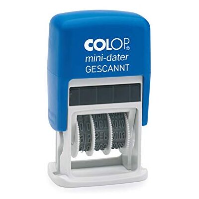 COLOP Mini timbro datore S160 con testo scannato, colore: blu/rosso COLOP Mini timbro datore S160 con testo scannato, colore: blu/rosso