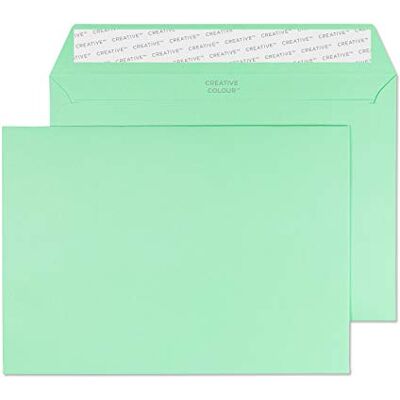 Blake Colour 162 x 229 mm 120 g/m2 Portafoglio Stacca e sigilla () Verde menta dolce, Confezione da 500 Blake Colour 162 x 229 mm 120 g/m2 Portafoglio Stacca e sigilla () Verde menta dolce, Confezione da 500