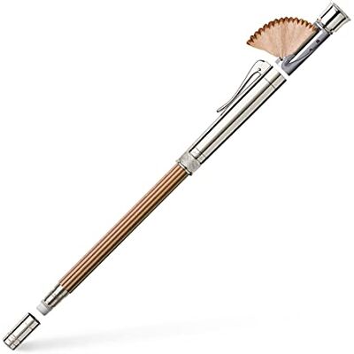 Graf von Faber-Castell Matita perfetta con prolunga, temperino e gomma, finitura platino, marrone Graf von Faber-Castell Matita perfetta con prolunga, temperino e gomma, finitura platino, marrone