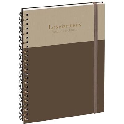 Exacompta Agenda settimanale da ufficio SAD 20S Gustave, 15 x 21 cm, da settembre 2026 a dicembre 2027-16 mesi, colore: marrone/gregio Exacompta Agenda settimanale da ufficio SAD 20S Gustave, 15 x 21 cm, da settembre 2026 a dicembre 2027-16 mesi, colore: marrone/gregio