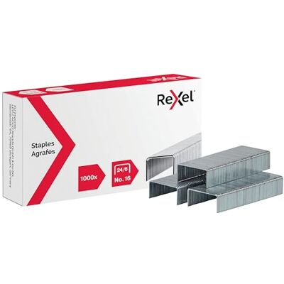 Rexel Punti metallici n. 24/6, zincati, 20 x 1000 pezzi, 6121 Rexel Punti metallici n. 24/6, zincati, 20 x 1000 pezzi, 6121