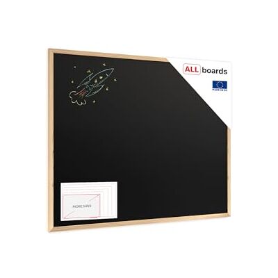 ALLboards Lavagna nera da gesso 100x80 cm con cornice in legno ECO, lavagna cancellabile per ristorante, lavagna da parete ALLboards Lavagna nera da gesso 100x80 cm con cornice in legno ECO, lavagna cancellabile per ristorante, lavagna da parete