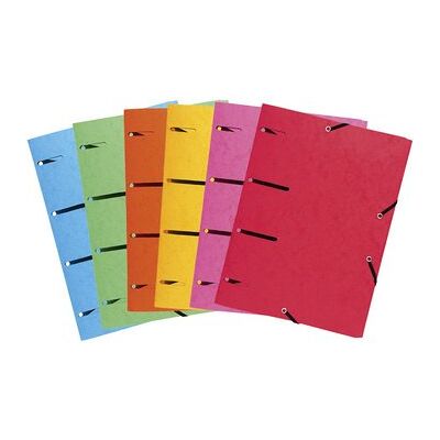 Exacompta Cartellina 3 lembi forata con elastici Punchy cartoncino lustrè colori assortiti Exacompta Cartellina 3 lembi forata con elastici Punchy cartoncino lustrè colori assortiti