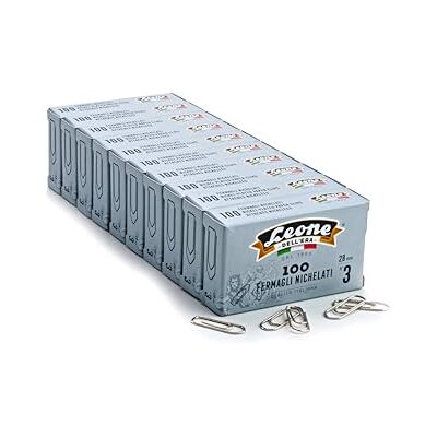 Dell 1.000 Fermagli Nichelati pesanti Stecca da 10 scatole da 100 pezzi, N°3 mm 1,07 x 28 Dell 1.000 Fermagli Nichelati pesanti Stecca da 10 scatole da 100 pezzi, N°3 mm 1,07 x 28