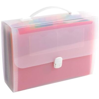 Exacompta Classificatore Valigetta con Maniglia Cristallo, 33 x 29 cm, 24 Tasche Exacompta Classificatore Valigetta con Maniglia Cristallo, 33 x 29 cm, 24 Tasche