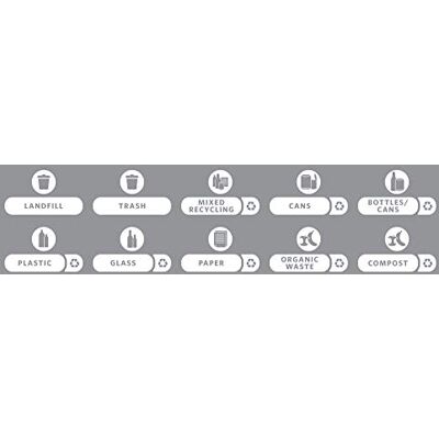 Rubbermaid Commercial Products Kit di Etichette per Stazione di Riciclaggio, 10 Adesivi per Ogni Tipo Riciclabile Rubbermaid Commercial Products Kit di Etichette per Stazione di Riciclaggio, 10 Adesivi per Ogni Tipo Riciclabile