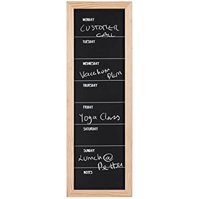 Bi-Office Lavagna Nera per Gesso Week Planner, 200 x 600 mm, Cornice di Pino Bi-Office Lavagna Nera per Gesso Week Planner, 200 x 600 mm, Cornice di Pino
