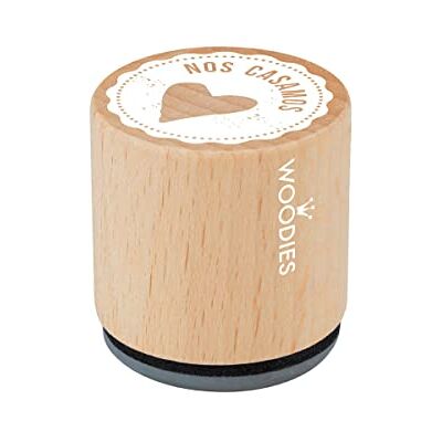 Woodies Timbro in legno e gomma Ci siamo sposati diam. 33x30mm. Woodies Timbro in legno e gomma Ci siamo sposati diam. 33x30mm.