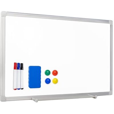 RAYLU PAPER ® Lavagna bianca magnetica con telaio in alluminio, vassoio per pennarelli, kit di montaggio, 3 pennarelli, 4 magneti e 1 cancellino magnetico, lavagna bianca cancellabile a secco. (40 x RAYLU PAPER ® Lavagna bianca magnetica con telaio in alluminio, vassoio per pennarelli, kit di montaggio, 3 pennarelli, 4 magneti e 1 cancellino magnetico, lavagna bianca cancellabile a secco. (40 x
