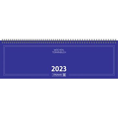 BRUNNEN Agenda settimanale modello 775 2023 dimensioni foglio 42 x 13,7 cm, blu BRUNNEN Agenda settimanale modello 775 2023 dimensioni foglio 42 x 13,7 cm, blu