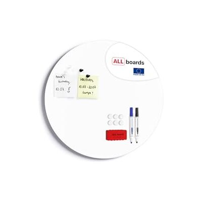 ALLboards Pannello magnetico rotondo bianco CERCHIO diametro 40cm – lavagna bianca senza cornice ALLboards Pannello magnetico rotondo bianco CERCHIO diametro 40cm – lavagna bianca senza cornice