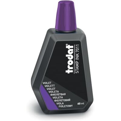 Trodat 7011, Flacone di Inchiostro Viola per la Ricarica dei Tamponi o Cuscinetti, 60 ml, Inchiostro a Base d'Acqua per Timbrare Documenti, Impronte Pulite e Nitide, Tappo Richiudibile Trodat 7011, Flacone di Inchiostro Viola per la Ricarica dei Tamponi o Cuscinetti, 60 ml, Inchiostro a Base d'Acqua per Timbrare Documenti, Impronte Pulite e Nitide, Tappo Richiudibile